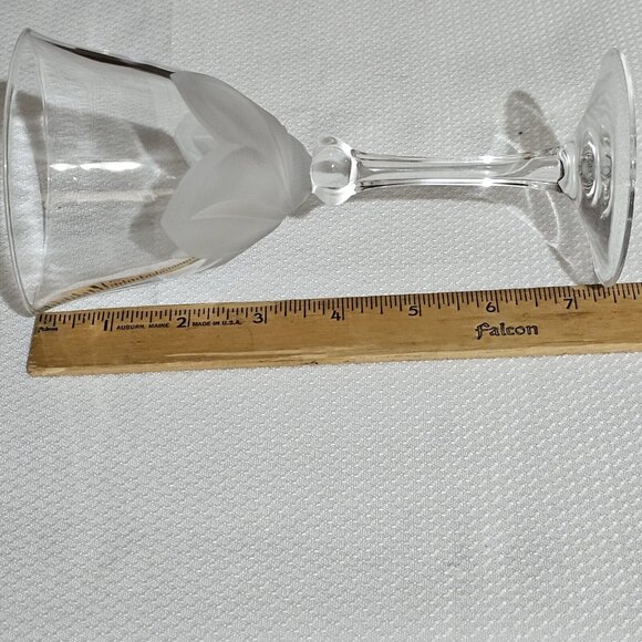 Cristal DArques Florence Crystal Water Glasses 7.2" frosted 3D petals goblet /2 - Picture 11 of 12
